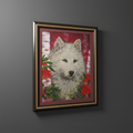Wolf diamond painting on dark background